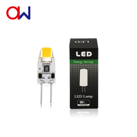 Ampoule LED G4 1,1W DC 12V Source de lumière COB, bonne pour la gradation, blanc chaud, corps en silicone, mini lampes LED G4