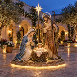 Escultura Luminosa de Fibra de Vidrio con Motivo Navideño de la <span class=keywords><strong>Familia</strong></span> de Jesús, Personalizada para Exteriores, para Patio o Calle - Product Image 2