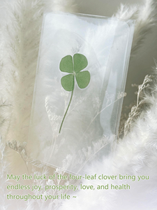 Lucky Clover Postcards Natural Grass Transparent Wishing Cards Ideal for <b>Bookmarks</b> & Decorations Perfect Holiday Gifts - Product Image 3