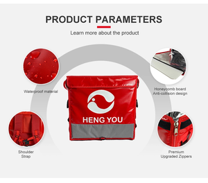 Waterproof Thermal Food Delivery <strong>Backpack</strong> Custom Logo Letter Pattern <strong>Cool</strong> Food Pack Delivery <strong>Bag</strong> with Insulated Handle - Product Image 5