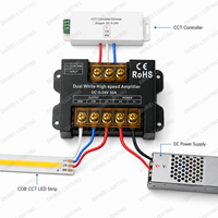 Amplificateur de signal de données PWM haute vitesse à 2 canaux de sortie, contrôleur double blanc DC 5-24V 30A pour variateur CCT 3 broches