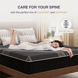 Colchão de Molas Pocket Queen Size Chunyu com Certificação Certipur-US, Capa de Algodão, <span class=keywords><strong>Topper</strong></span> de Látex, Firmeza Média, Garantia de 10 Anos - Product Image 3