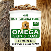 Friandises OEM Oméga 3 pour chiens : Soulagement des allergies cutanées et des démangeaisons, supplément pour la peau et le pelage, acides gras EPA et DHA, huile de saumon