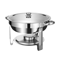 4,5L Edelstahl Runder Chafing Dish mit Deckel Hotel Restaurant Buffet Speisenwärmer Hervorragend zum Warmhalten und Aufbewahren von Speisen