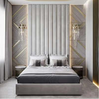 Panneau mural de tête de lit d'hôtel cinq étoiles au design moderne personnalisé, en tissu antistatique, papier floral et mousse PE, facile à installer pour la maison