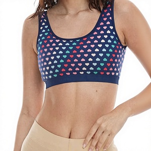 Women's Seamless Front Solid Yoga Sports Bra Scoop Neck Racerback High Support Breathable Spandex Polyester Workout <b>Top</b> - Product Image 2