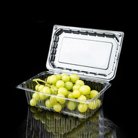 Boîte d'emballage rectangulaire transparente en PET de qualité alimentaire pour fruits, légumes et sushis à emporter, vente en gros, nouveauté 2025