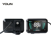 Pantalla LCD para Bicicleta Eléctrica Yolin de 2.6 Pulgadas, YL61F B, 70nits, IP66, Impermeable, Protocolo UART, 36V 48V, con Vidrio Templado ABS, Gran Venta