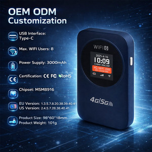 Routeur 4G DNXT avec <span class=keywords><strong>carte</strong></span> SIM, routeur Wi-Fi pour voiture, routeur mobile, routeur Wi-Fi de poche pour tous les réseaux, MTN 3000mAh, type-C, écran LCD pour utilisation en extérieur - Product Image 2
