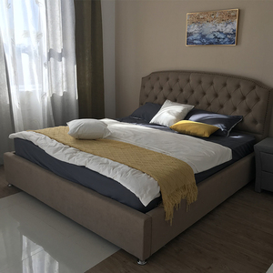 Lit de luxe léger, lit moderne minimaliste, lit king size, meubles de chambre à coucher, lits capitonnés - Product Image 3