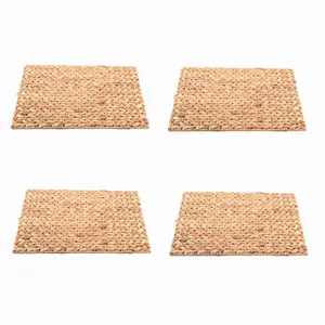 Wicker Placemat Natural Water Hyavinth Cup Holder Coasters Set Material Weaving Placemats Braided Handmade Hot Sale Bamboo Mat