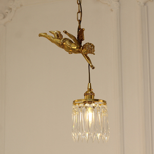 Jewellerytop <span class=keywords><strong>Cupido</strong></span> Lámpara colgante individual Pequeña lámpara de cristal para cabecera Lámpara danesa Escalera Cluster Comedor Luz colgante - Product Image 4