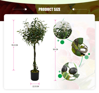 Vente en gros de feuilles de 90 cm de long, feuilles d'olivier artificielles, branches d'olivier, plantes pour la plantation en pots