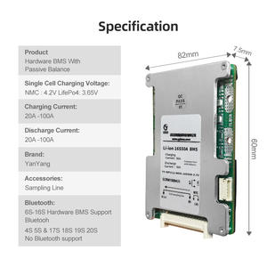 16S 48V 50A 40mA пользовательские BMS 3,7 V 18650 литиевая батарея Защитная плата для E-Rickshaw 48V 16S BMS 50A 40mA баланс тока - Product Image 2