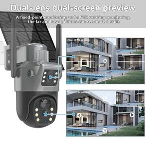 Kamera keamanan <span class=keywords><strong>CCTV</strong></span> tenaga surya AI WiFi IP lensa ganda fitur canggih untuk rumah atau Bisnis - Product Image 2