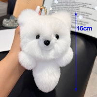 Porte-clés de voiture léger en peluche douce et mignonne, motif renard ou lapin, idéal pour la décoration de sacs, vente en gros
