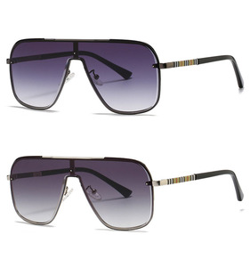 แว่นกันแดดทรงโลหะแบบชิ้นเดียวขนาดใหญ่สำหรับผู้ชาย - Product Image 4