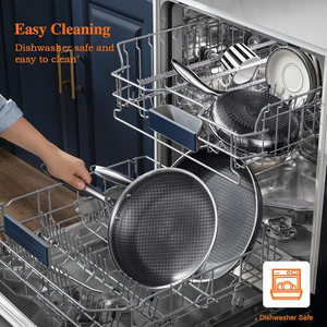 High Quality Triply Stainless Steel Ceramic Nonstick Saute <b>Pan</b> Honeycomb Design Glass Cover 4-5L Capacity <b>Induction</b> Ready Bottom - Product Image 3