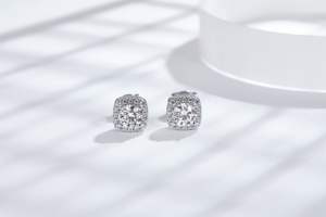 Classic Elegant Gra Series 5mm <b>Stud</b> <b>Earrings</b> <b>for</b> <b>Women</b> Platinum <b>Silver</b> Plated Silicon Stone Targeted <b>for</b> Moissanite Jewelry - Product Image 5