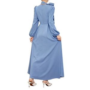 Vestido de mujer elegante con cuello de lazo grande a la moda, vestido de <span class=keywords><strong>fiesta</strong></span> de cumpleaños femenino de manga larga - Product Image 4