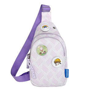 Bolso de pecho ligero para mujer, bandolera con cierre de cremallera, portátil para viajes de estudiantes, con una sola correa, amarillo, verde, morado - Product Image 5