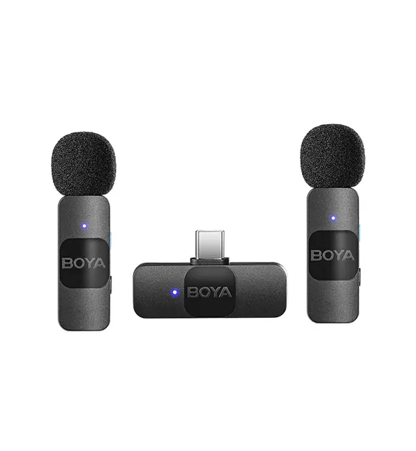 BY-V20 Microphone Wireless Microphone Lavalier 2.4GHz Portable Mic for Smartphone Wireless Recording