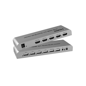 Commutateur KVM 4x1 multi-vue quadruple 4K 30Hz en aluminium avec contrôle IR pour la surveillance et les conférences - Product Image 4