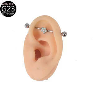 Barre industrielle en titane F136 avec zircon pour <span class=keywords><strong>piercing</strong></span>, bijoux de <span class=keywords><strong>piercing</strong></span> pour cartilage d'oreille, bijoux de <span class=keywords><strong>piercing</strong></span> corporel, <span class=keywords><strong>piercing</strong></span> de pont nasal - Product Image 2