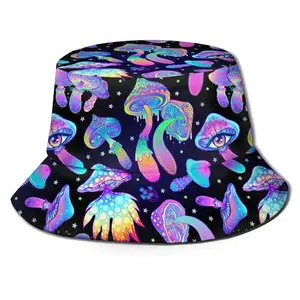 Colorful Men Reversible Cotton Wide Brim Adult Fisherman Cap Black and White Design Your Own Custom Embroidery Bucket Hat