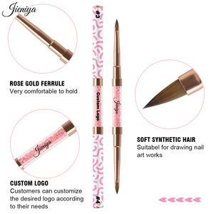 Pinceau <span class=keywords><strong>de</strong></span> sculpture 3D à double tête Kolinsky avec logo personnalisé, 7 modèles, manche en strass rose, plusieurs tailles, sable pur 100% - Product Image 3