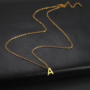 ERESI Promotion Gift Custom 18k Gold Plated Stainless Steel Letter Name <strong>Necklace</strong> Jewelry Dainty Mini <strong>Sideways</strong> <strong>Initial</strong> <strong>Necklace</strong> - Product Image 2