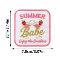 Patchs brodés personnalisés pour vacances d'été à la plage, ambiance estivale, à thermocoller pour vêtements et sacs à dos, vente en gros