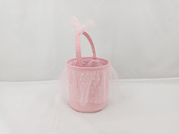Paniers de Pâques en tulle avec nœuds, accents scintillants, paniers de chasse aux œufs pastel, porte-cadeaux de Pâques de printemps