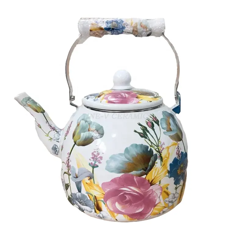 Пользовательский цветочный прямой чайник крутой чайник штатив украшение 5 л эмалированный горшок
