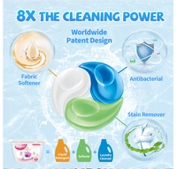 Cerise naturelle écologique 42 dosettes trois-en-un détergent à lessive dosette de lavage emballage de style décoratif pour un lavage facile