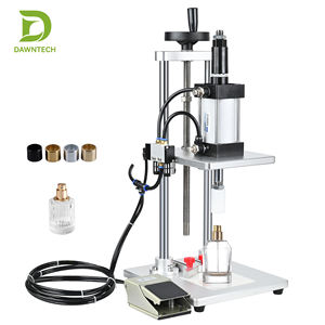 Machine de capsulage pneumatique de bureau pour flacons de parfum, pots cosmétiques, boîtes de lait en poudre, bouteilles d'huile, scelleuse de bouteilles en verre, aluminium - Product Image 1