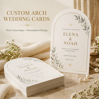 Cartes d'invitation de mariage personnalisées en forme d'arche, autocollants, étiquettes, papier épais en coton, impression personnalisée pour mariages et anniversaires