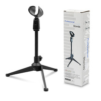 Support de microphone portable pliable avec pince pour micro, idéal pour salles de conférence et écoles
