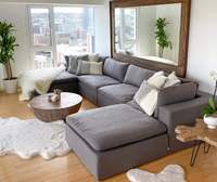Canapé modulable extensible moderne Runxi, ensemble de canapés-lits en cuir et tissu, couleur personnalisable, pour salon, villa, parc, style contemporain