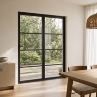 Porte coulissante en aluminium à isolation thermique sur mesure, verrouillage multipoints haute sécurité pour hôtels et centres commerciaux