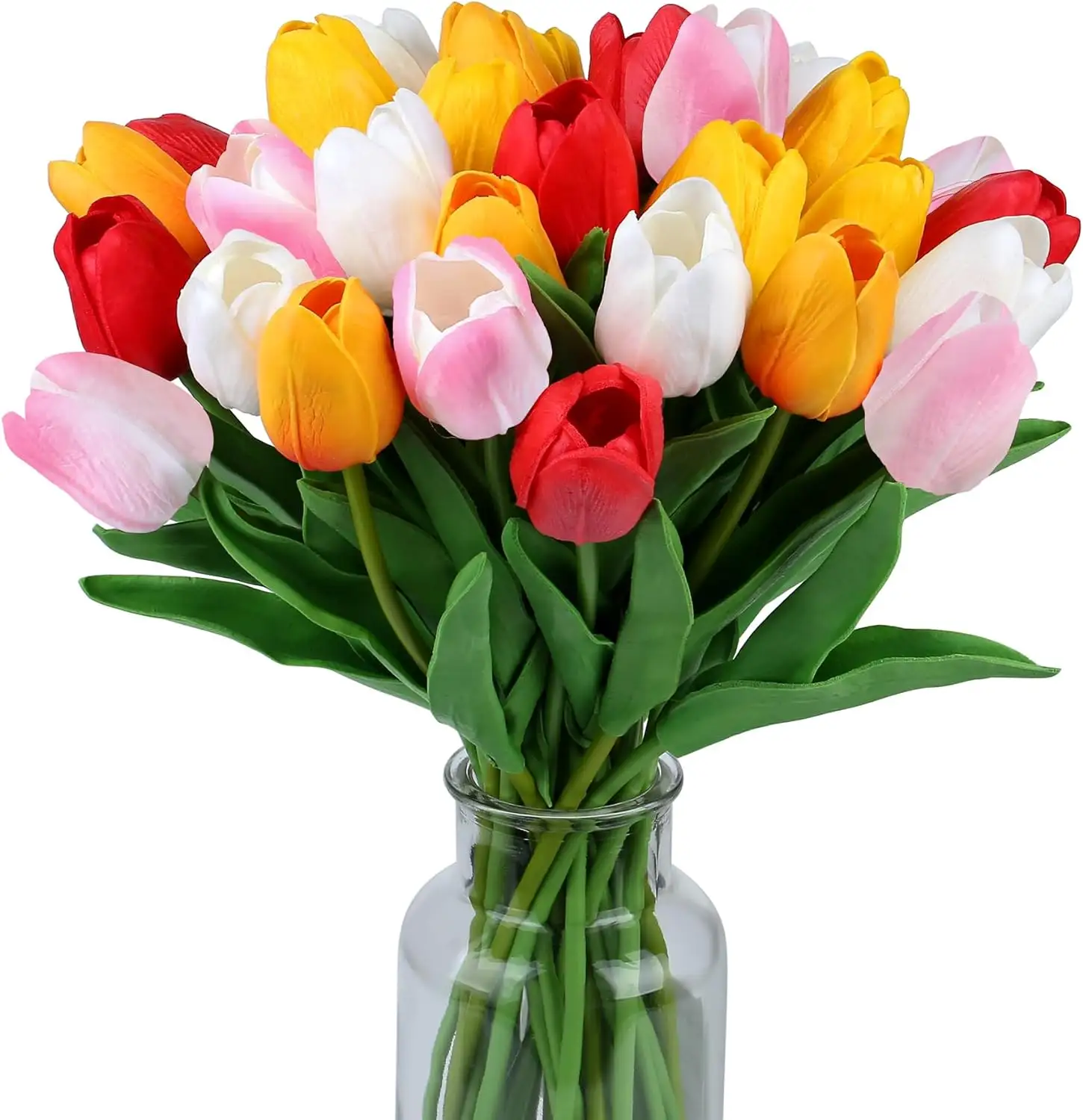 Venta al por mayor de flores de tulipán artificiales de calidad de lujo seda tulipán blanco flores de tacto Real para la decoración de la boda del hogar