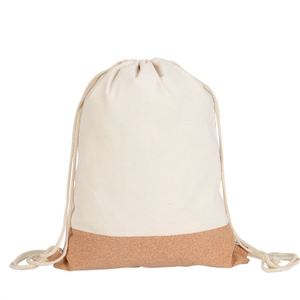 Sac à dos en toile personnalisé High King avec fond en liège et cordon de serrage, sac à cordon en coton pour cadeau promotionnel, vente en gros directe d'usine - Product Image 1