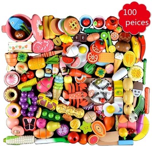 Gioco Educativo in Legno per Bambini con Frutta e Verdura da Tagliare, Giocattolo da Cucina per Bambini - Product Image 1