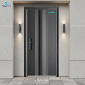 Portes d'entrée en acier chinois modernes, anti-effraction, finies en métal, sécurisées, pour appartement et maison - Product Image 3