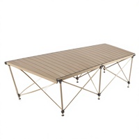 Table pliante légère en alliage d'aluminium, design moderne, hauteur réglable, résistante aux intempéries, personnalisable, pour le camping
