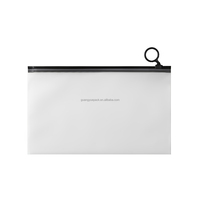 Pochette cosmétique personnalisée réutilisable en CPE givré blanc avec fermeture éclair coulissante, impression de logo, trousse de toilette de voyage, rangement