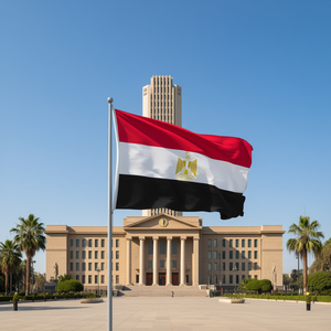 Drapeau d'Égypte 77x133cm, emblème national, rayures horizontales rouge, blanc, noir - Product Image 1