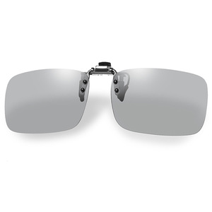 Photochromic <b>Clip</b>-On Sunglasses UV400 Polarized Resin Lens For Night Driving Unisex Grey <b>Frame</b> - Product Image 1