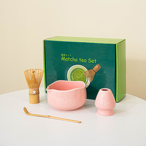 Nhật Bản Matcha Tea Whisk Tool Set gốm cuốn sách đứng với Tám Mươi/trăm cuốn sách thân thiện với môi Matcha bàn chải và bột muỗng - Product Image 6