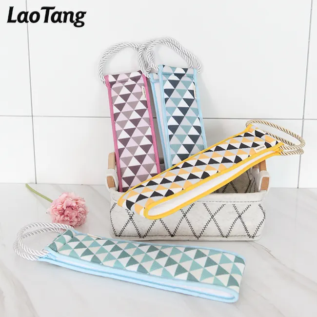 LaoTang Double Side Scrubbing Strap Delicate Exfoliating Towel Scrubber For Back Shower Bath Body Brush for Use in Shower